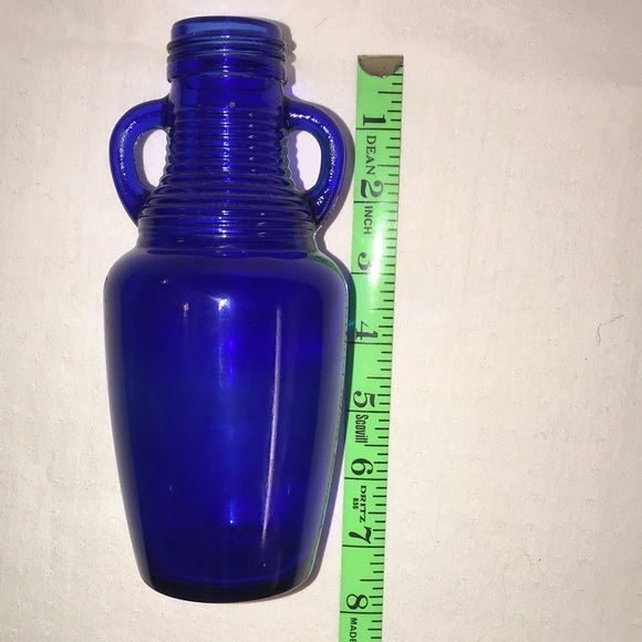Cobalt Blue 2 Handle Jug Bottle/ Bud Base 7” - Picture 7 of 10